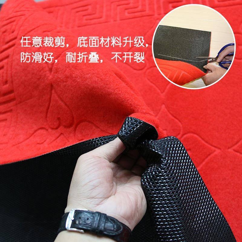 可裁剪走廊地毯过道门垫绒面压花家用红地毯酒店商场楼梯长全铺