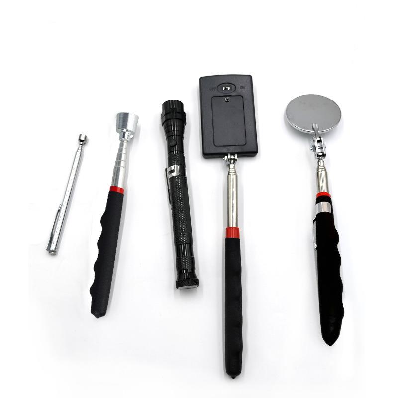 芸贝工具可伸缩磁性检测器捡拾器黑电筒头方镜圆镜