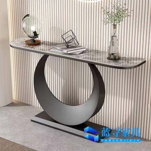 意式岩板玄关桌端景台入户柜现代简约轻奢客厅靠墙窄桌条案