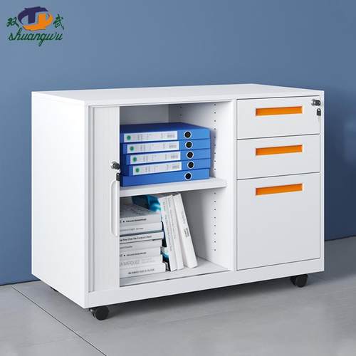 办公室柜子小矮柜储物柜文件柜三抽屉资料带锁隔断档案柜茶水书柜