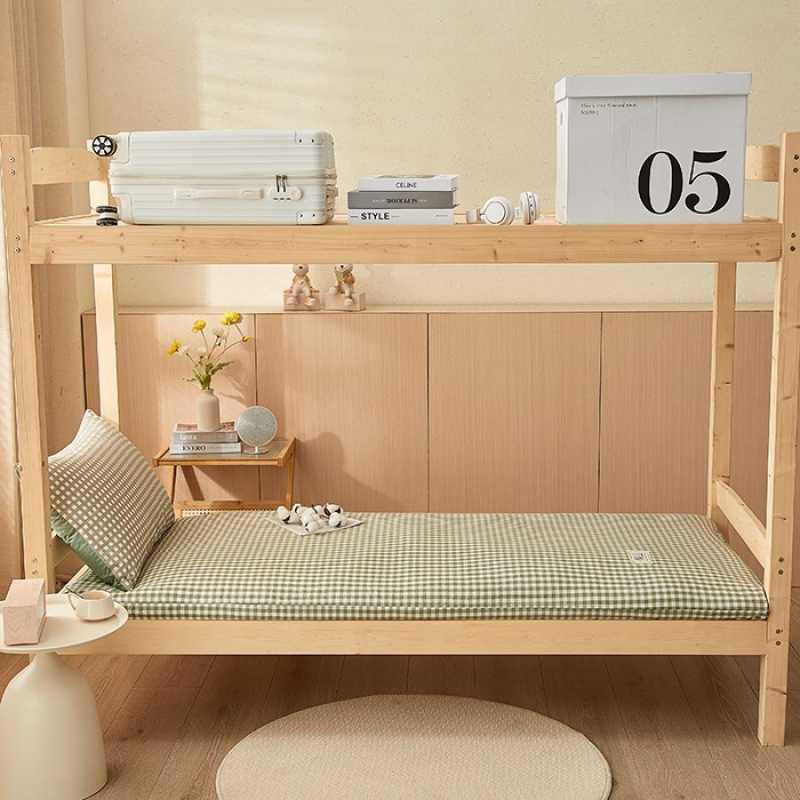 2024年A类新款水洗棉可拆洗棉花学生床软塌塌褥垫褥子床垫 绿小格