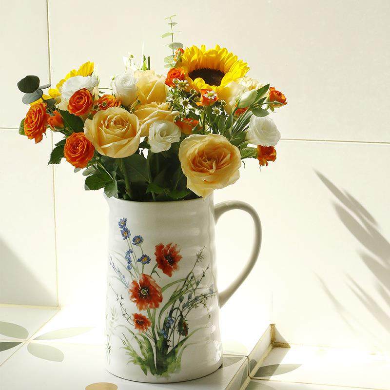 OMK 田园风陶瓷花瓶摆件创意小清新家居客厅餐桌插花水培器皿,3C数码配件,其它配件,淘宝优惠券,粉丝福利购,淘宝优惠卷