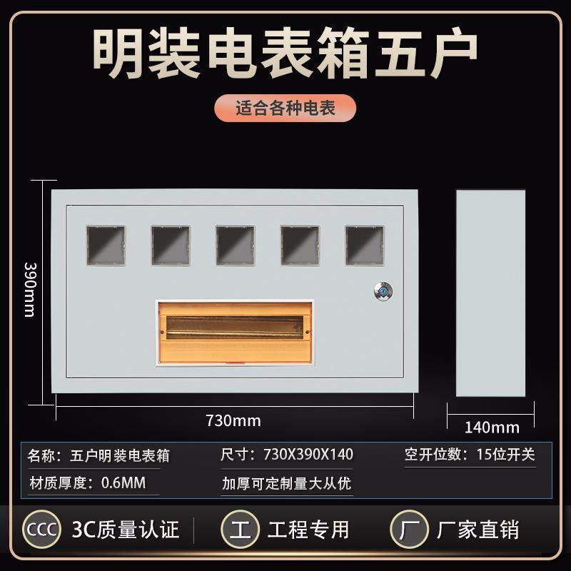 明装电表箱五户5户家用插卡出租房外壳盒 子防水户外铁220V 单相,3C数码配件,其它配件,淘宝优惠券,粉丝福利购,淘宝优惠卷