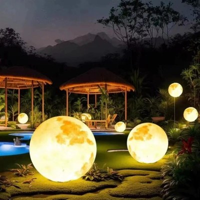 月球灯户外防水月球灯太阳能庭院月F亮落地灯花园营地造景月球灯