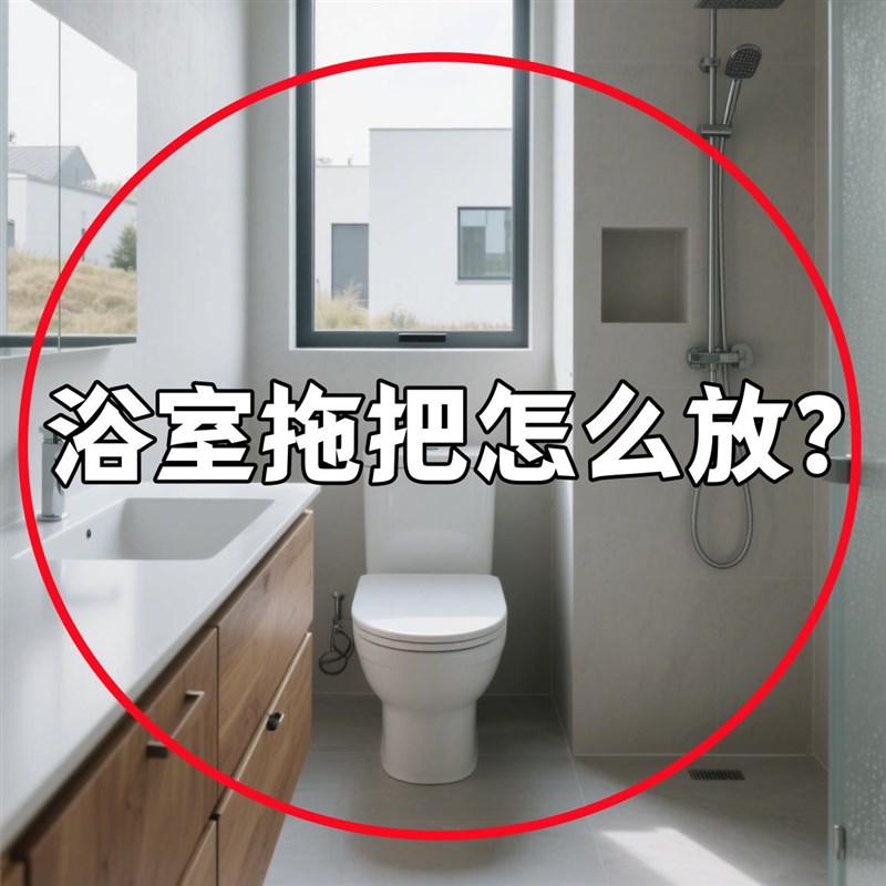 浴室拖把怎么 么放?吸盘拖u把架化妆室挂扫把拖布夹壁挂免打孔脸