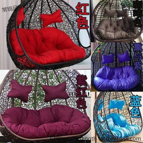 .双人厚蓝靠秋千鸟巢坐垫摇篮藤加椅吊垫床吊换洗布常锐品实套沙