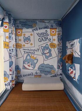 光床遮帘蚊帐一体式学生宿舍上铺布闭寝女室上下铺男QNR防全封带