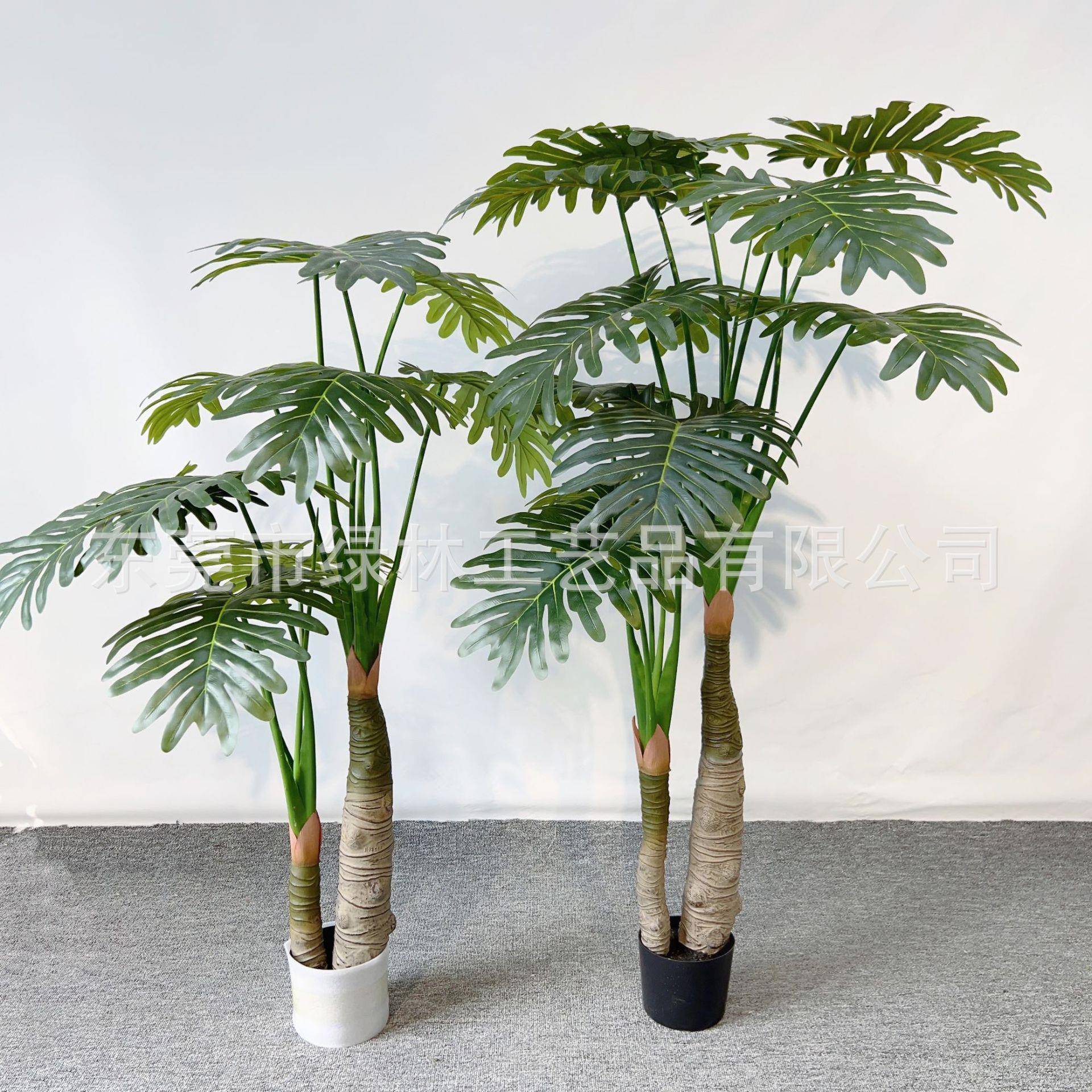 仿真大型喜林芋春绿芋件盆栽组合造景客厅阳台室LL-68植内道具摆