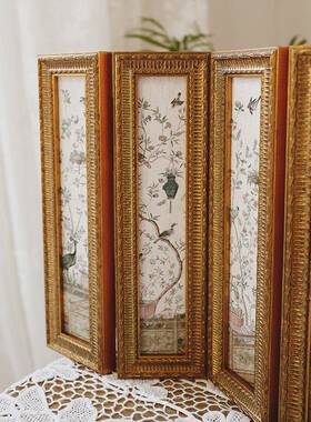 【屏中花园】古式古典复屏风花鸟客厅饰FM660798画美式法装小众中
