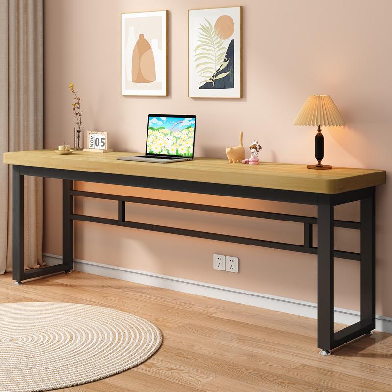 长条桌墙双人IQH桌学生书家用客厅实木桌子靠工作办公桌简台易床