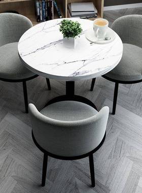 简约待洽店谈桌椅组合阳台小圆桌铺会客销售楼桌NNA休息区休闲接