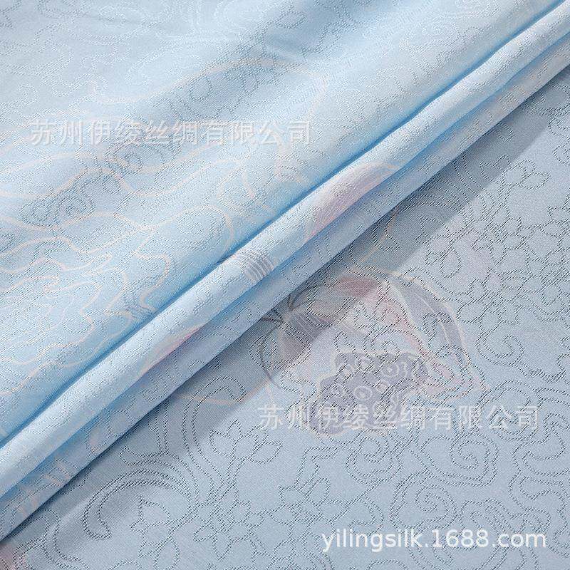 1ZGR00非桑丝四经绞罗布料水墨荷花蚕真丝花料罗面遗吴罗织造技艺