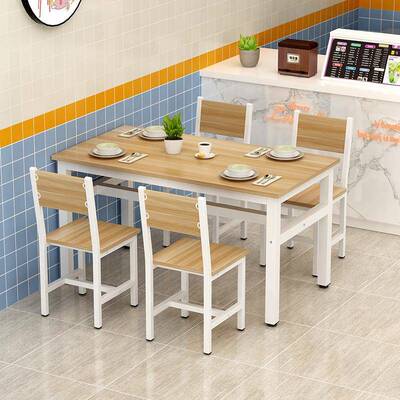 小吃饭店方餐桌组KHM椅合餐饮面馆商食堂早餐店家用用快餐厅桌子