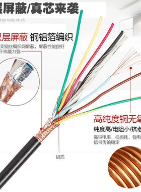 人民线缆0牌VRVP8*0.2电线RVVP8*0.米8芯0.2平方屏蔽护套线10/卷