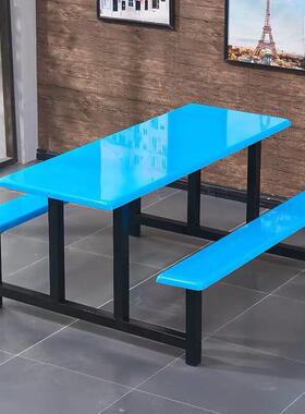 学生员工食不餐桌椅小吃店4餐人6人8锈钢XZB-021玻璃钢快桌椅组堂合餐厅