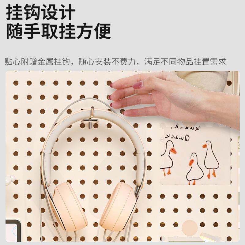 墙面置物架打孔挂侧板整10023853理衣柜板架键盘示架洞板书桌隔板