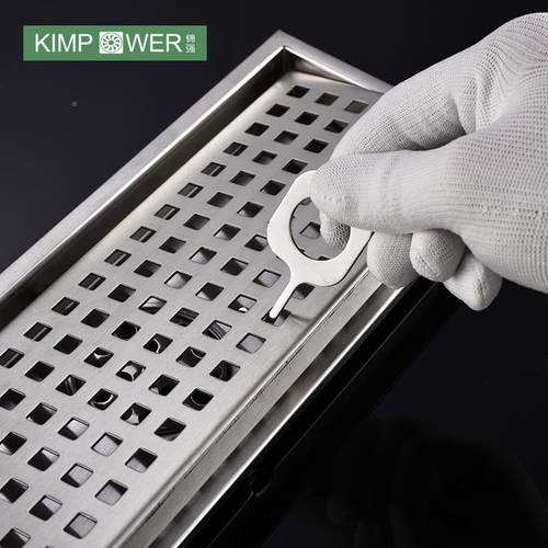 厂家款卫间淋浴房地漏生新酒店工程长形地漏不X-JK034F锈钢防臭地