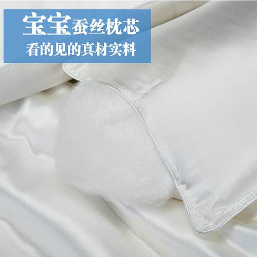 BF76TT8MSK9K桑蚕丝童枕头婴儿幼幼儿园儿小孩宝宝真丝枕芯30*50