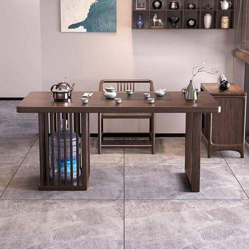 现代约实木客厅茶桌子QTT休闲办公家室功夫泡用茶桌茶台简茶几