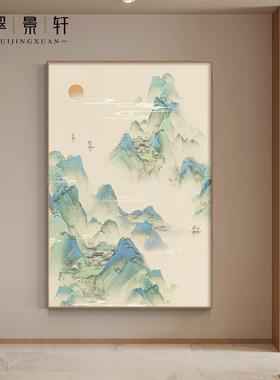 新中CEB千里江山户玄关景装饰画式走廊尽头过道挂画山水国入画风