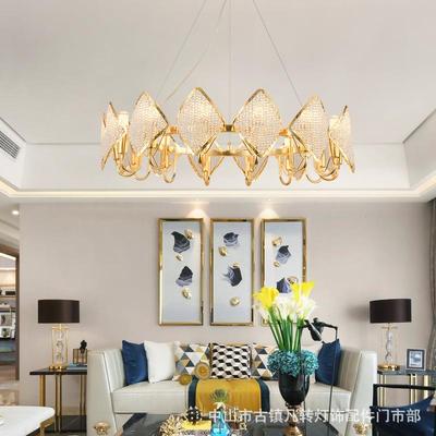 现8063代轻奢客厅意吊灯新款创萝珠餐厅卧菠室灯别墅后大堂样板间