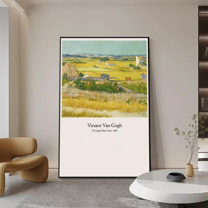 梵高法式复古客厅落地画世界名餐厅壁走廊饰画画画YAY-2501玄关过