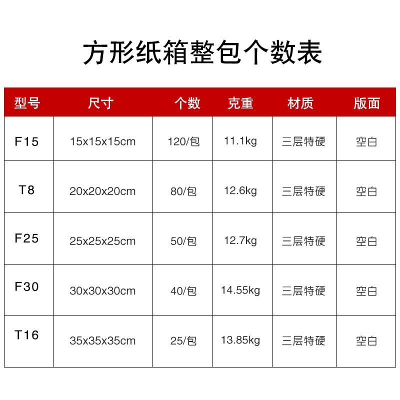 快递纸箱楞正形箱打包搬家纸盒快递盒ULS三层加厚瓦方包装子现货