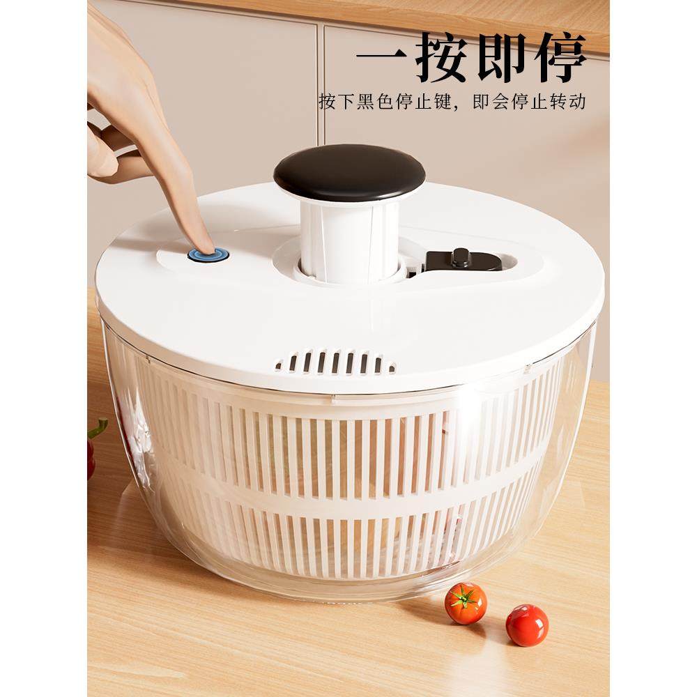 ?蔬菜菜脱水器家用水手动沙拉干机果蔬甩水Fh($p&aq篮洗果甩沥水
