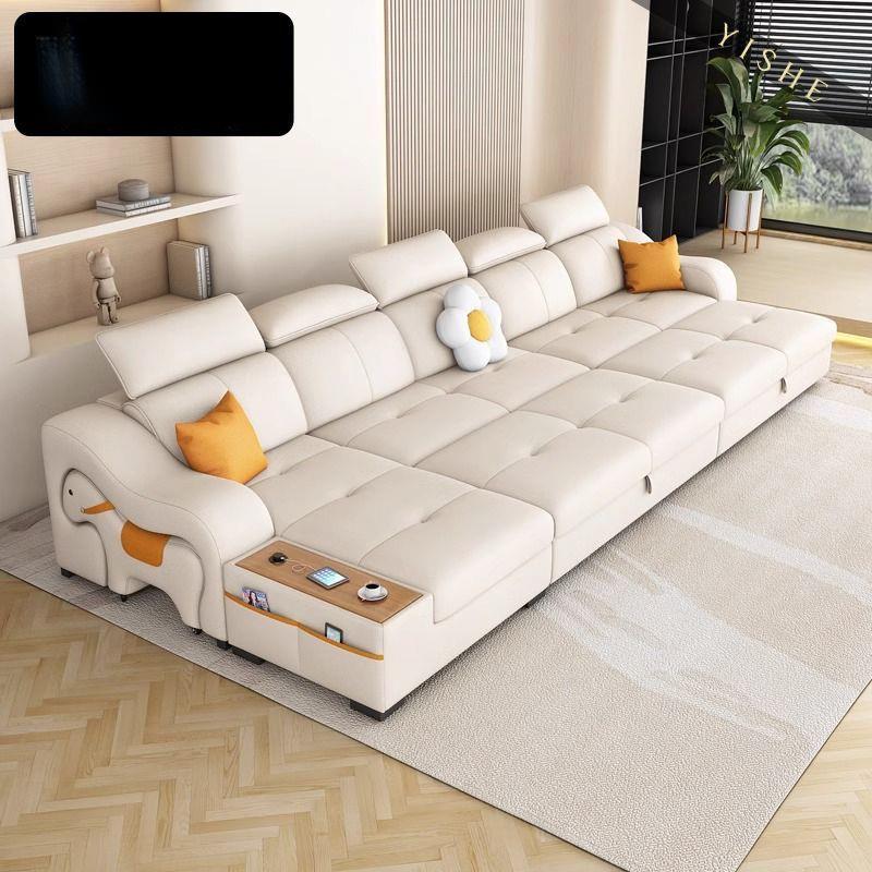 颐舍猫抓皮沙发床两用可折叠多功能创意小户型客厅贵妃沙发可储物