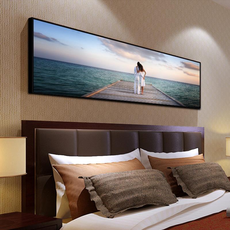 现代简约酒店宾馆房间墙壁挂画氛围感卧室床头装饰画海景客厅油画
