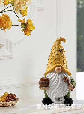 泉州华阳蜂蜜精灵小矮人摆件树脂工艺品户外庭院侏儒太阳能装饰品