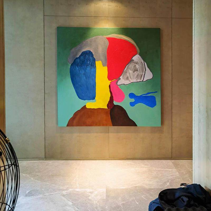 抽象艺术 现代色块艺术客厅装饰画后现代酒店民宿公寓挂画
