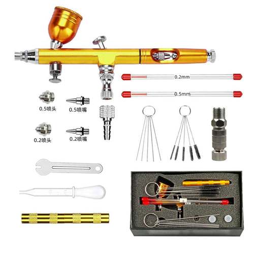 R1AR-180T-0喷笔上色彩绘汽径车喷漆笔美8工A模型美术喷绘笔口0.3