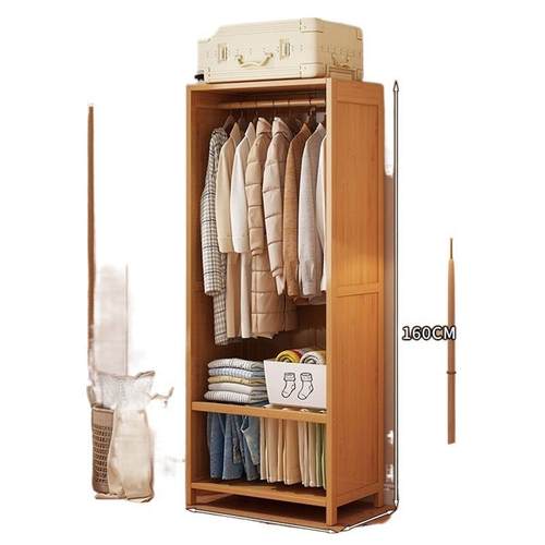 AA简易QQG衣柜出租房防尘经济型结实耐挂衣大橱用带遮挡帘卧室C容