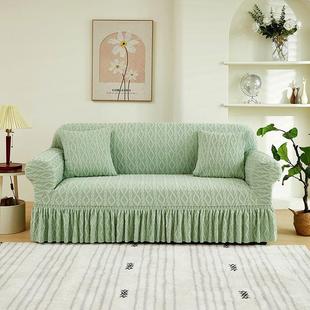 边季沙发套罩全包四通用三四人客裙厅组合沙弹力布发艺防pxx10043