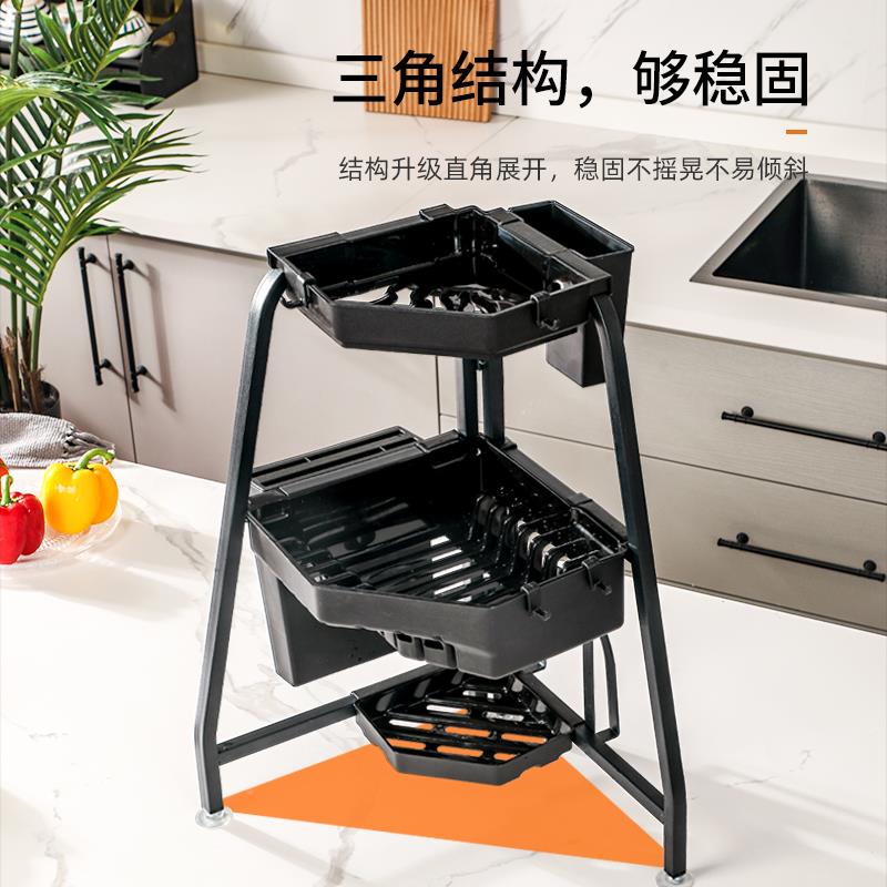 厨房水MH670494槽置池架面放碗台碟架碗盘收纳架碗筷洗碗三角物碗