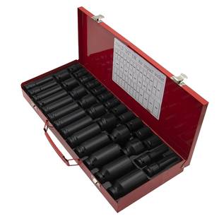 新款XAX套筒系12.5MM列1/2短加长厚气套筒加35件套组合汽机修工动