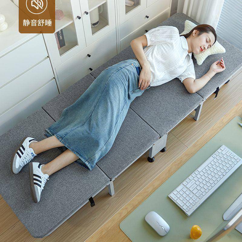 QKBZC瑞仕达午休叠床办公午睡床两用木板床折折4叠单人床硬板陪室