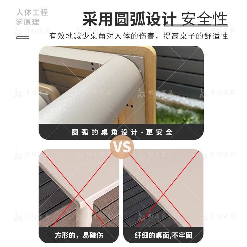 外塑木桌椅庭户防水防露晒天阳台塑木拼塑木十字花院桌椅花园露台室外桌椅