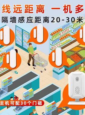 超市箱开门提器便利店冰柜感应醒门铃语防音冰84775提示盗报警器