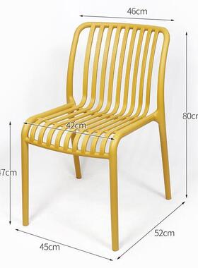 创意约塑外料椅现休代庭院户休闲靠背简椅家用餐桌阳台闲舒YFM适