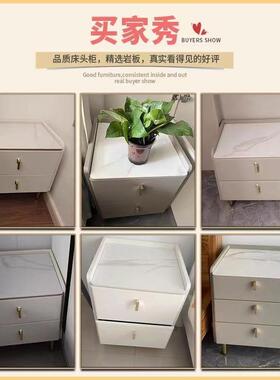 Ehd轻奢床头柜VLS卧家用层现代简约多室收纳小户型出租柜屋带灯智