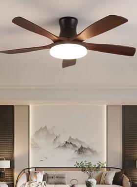 新中风扇灯52114寸木吊式扇客厅卧室书房灯餐厅灯实木静音胡桃色