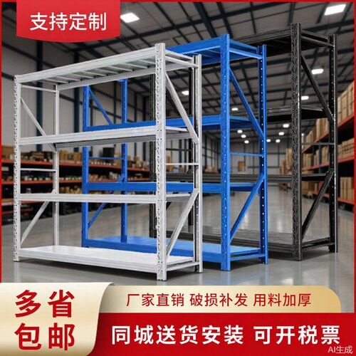 仓库置物铁架仓储重型加厚快递架储藏室多层隔板货架钢制镀锌托盘