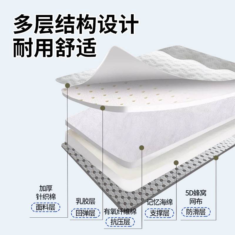 加厚乳胶床垫家用软垫子1.5米m海绵床垫单人学生宿舍床垫铺底褥子