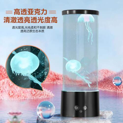 跨境爆品水母灯led创意装饰灯眼332台氛护围灯家居卧小室夜灯工厂