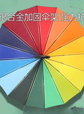 长柄LGH高雨耐伞自动生颜值晴雨两用双人学男女大号弯柄结实用伞