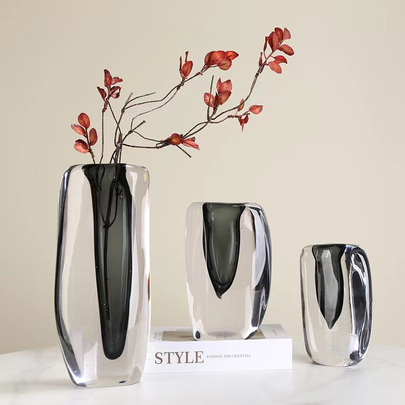 简约现代插花工艺品花瓶轻奢琉璃装饰品客厅软装饰样板间餐桌摆件