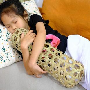 竹日夫抱枕竹alFNSPtk夹膝抱人节君竹编成枕头纯手工制作人儿童夏