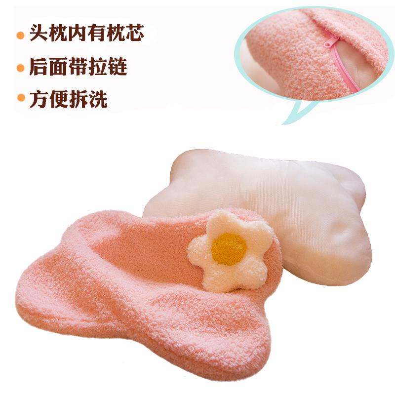 汽车头枕护腰靠枕车用网女护颈枕可爱红27车花朵枕座椅腰靠背垫通